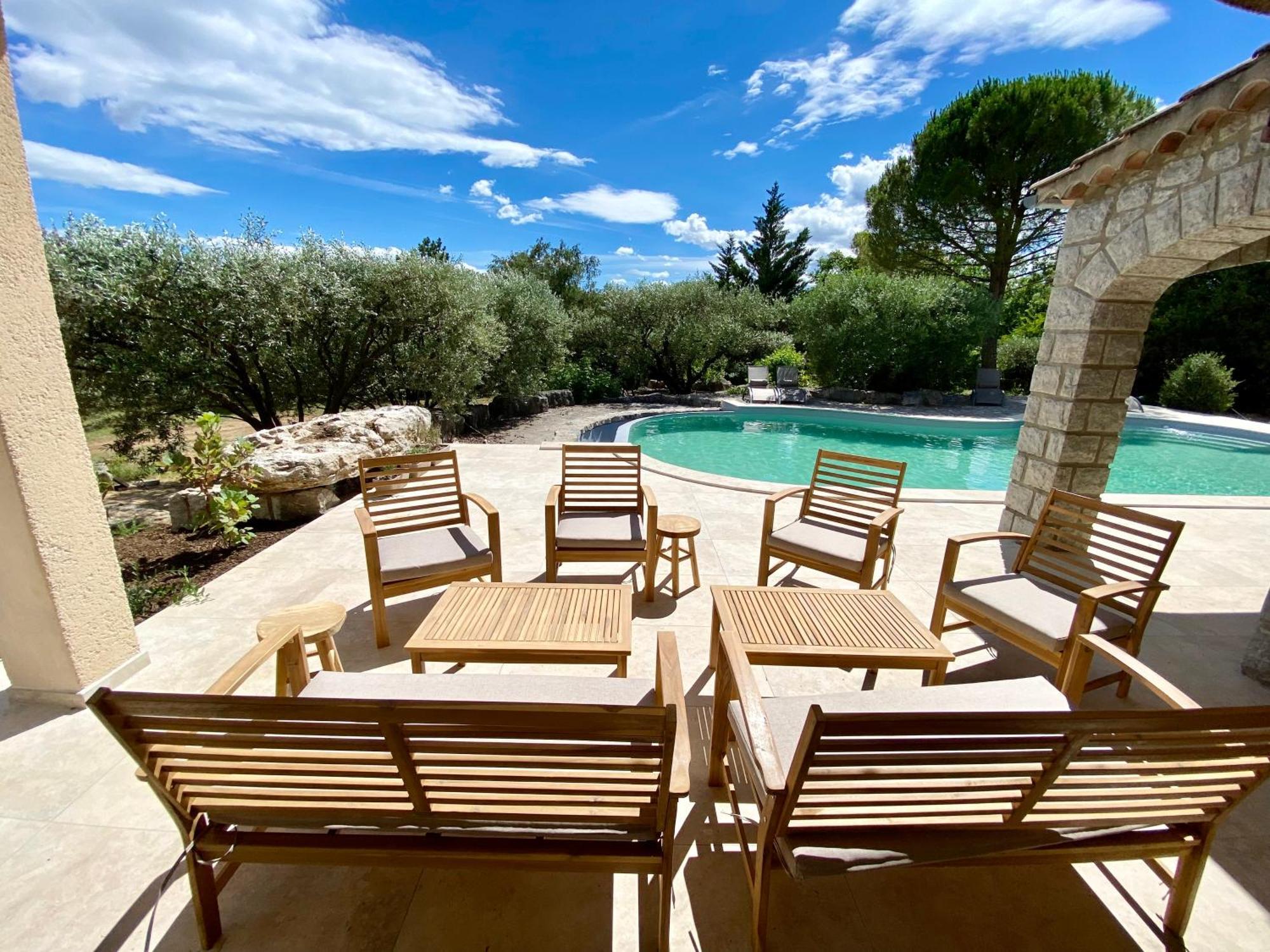 Maison Pour 12P, Piscine A Debordement Chauffee D'Avril A Octobre Inclus Ruoms Exterior photo