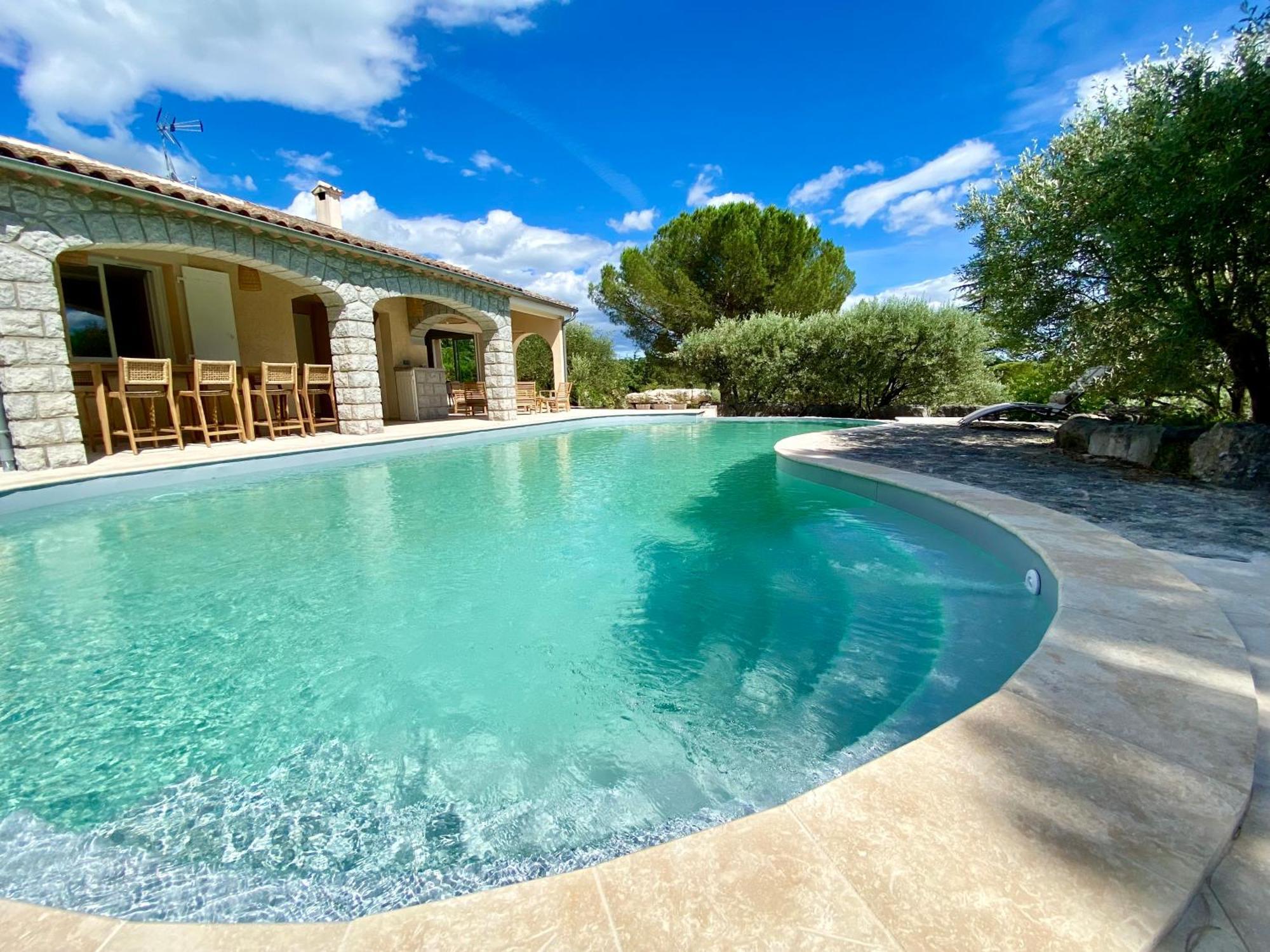 Maison Pour 12P, Piscine A Debordement Chauffee D'Avril A Octobre Inclus Ruoms Exterior photo