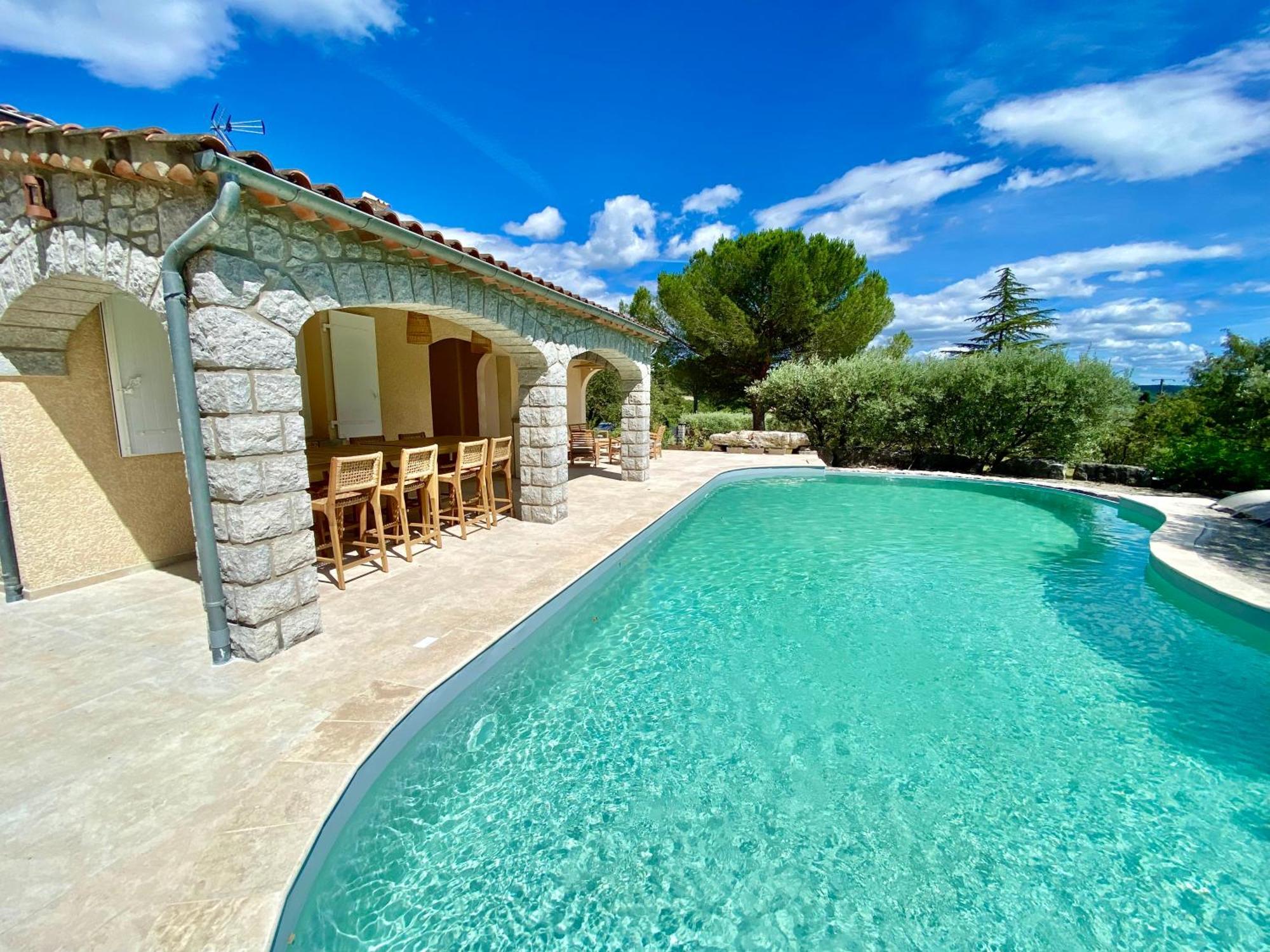 Maison Pour 12P, Piscine A Debordement Chauffee D'Avril A Octobre Inclus Ruoms Exterior photo